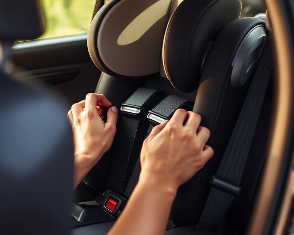 Instalación de silla de coche con cinturón de seguridad